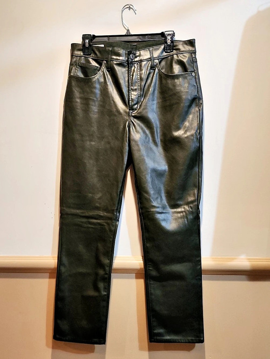 GAP Pants - Gap Vintage Slim High Rise Leather  Jeans Green Waist 31